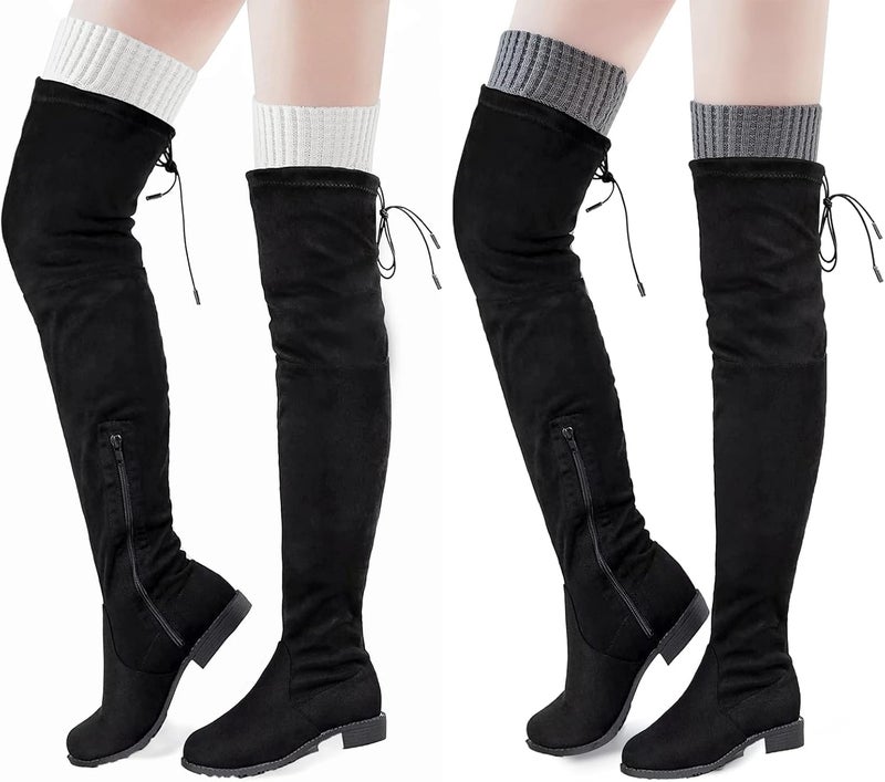 Pcavin Thigh High Socks for Women Cable Knit Over the Knee Boot Socks, Long Warm Leg Warmers Winter - Image 2