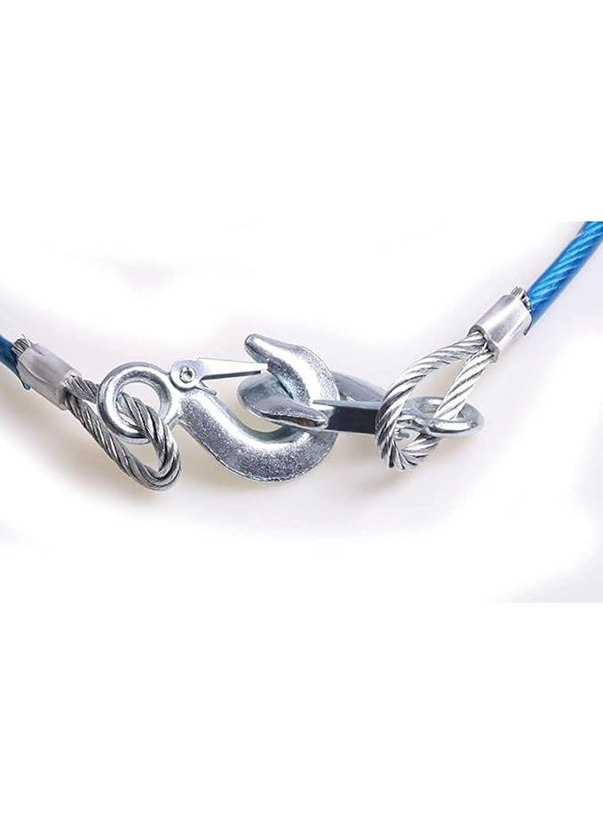 Heavy Duty Steel Wire Tow Rope - High Strength Emergency Recovery Cable with Durable Steel Hooks - Professional Towing Wire for Cars and SUVs - Image 3