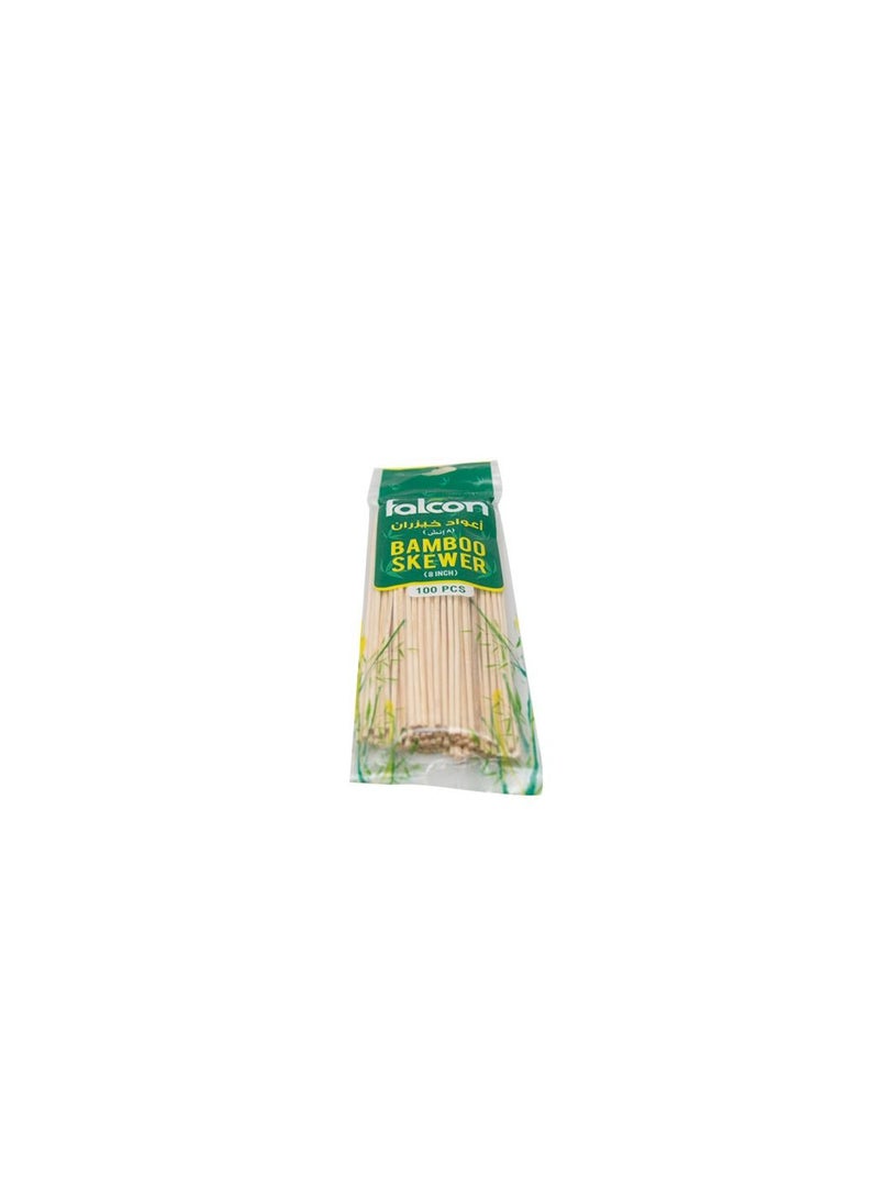 Falconpack Falcon Bamboo Skewers 8 Inch (1 Pack X 100 Pieces) - Image 1