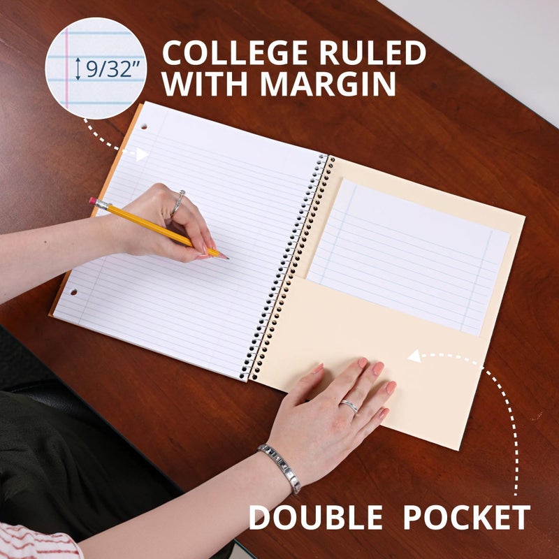 ROARING SPRING Lefty Spiral Notebook, Left-Handed One Subject Notebook, 3 Pack, 11" x 9", 100 Sheets, College-Ruled, Perforated, Assorted Saranac Covers, Made in USA - Image 5