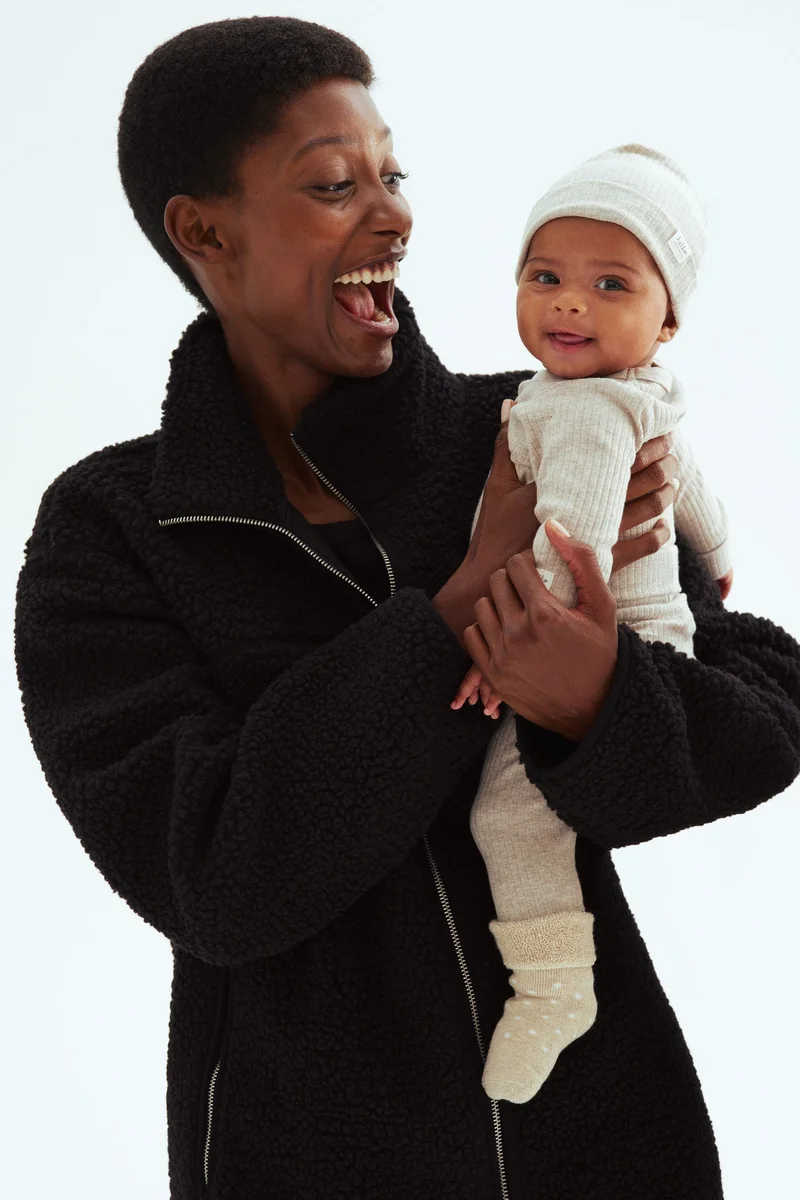 H&M  MAMA Before & After Babywearing teddy jacket for Women | Best Price UAE