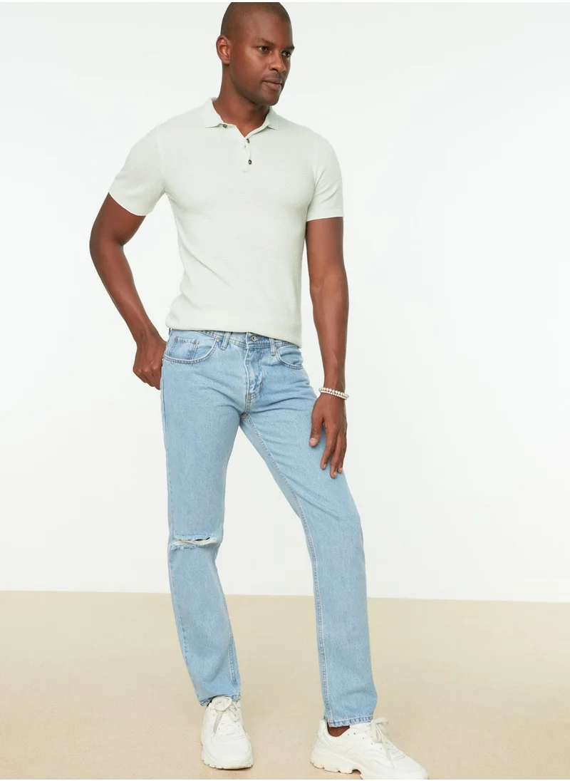 trendyol Distressed Straight Fit Jeans