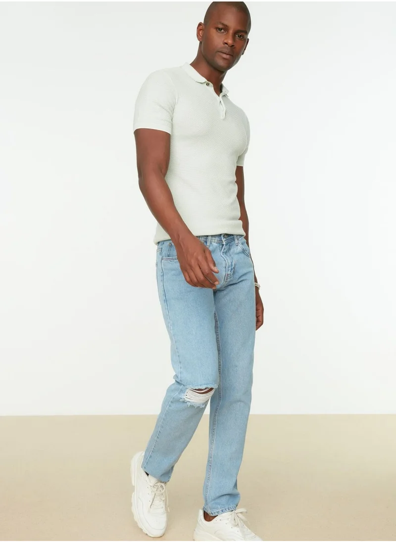 trendyol Distressed Straight Fit Jeans