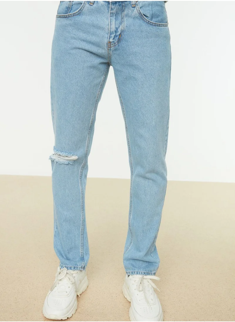 trendyol Distressed Straight Fit Jeans