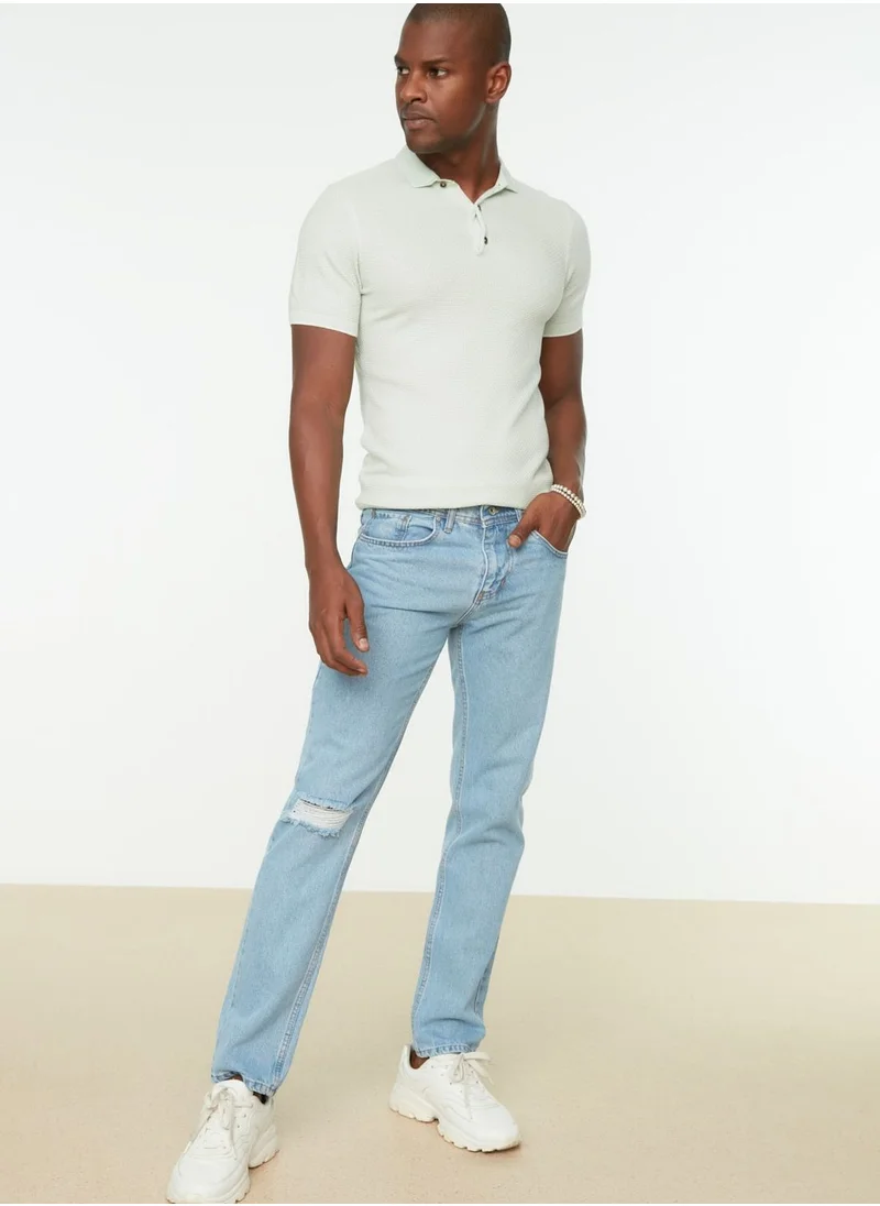 trendyol Distressed Straight Fit Jeans