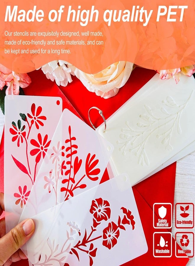 Felixcraft Flower Stencils for Painting, 18PCS 6x3 Inch Stencils for Crafts Reusable, Floral Stencils for Painting on Wood Wall Canvas, Drawing Templates for DIY Projects & Home Decor - Image 2