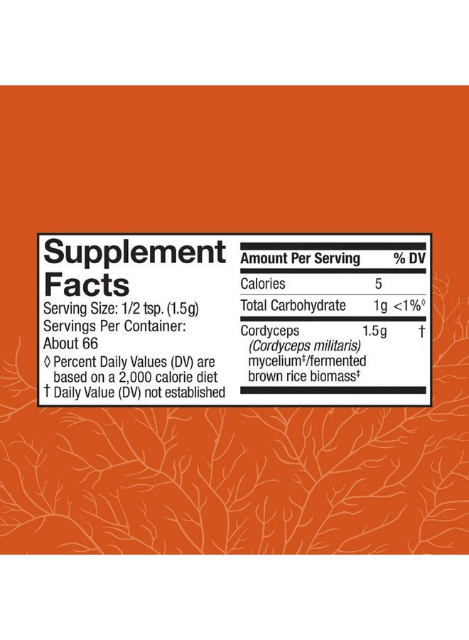 Host Defense Cordyceps Powder - Immune & Energy Support Supplement - Kidney Health Supplement with Cordyceps Mushrooms - Fitness Support Supplement to Aid Oxygen Uptake - 3.5 oz (66 Servings)* - Image 2