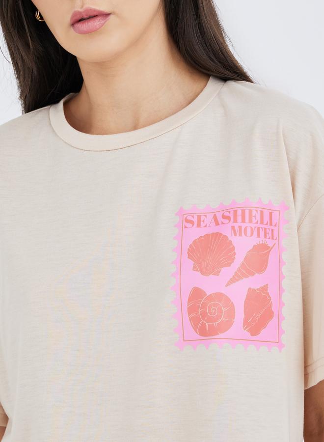 Styli Printed Pocket Short Sleeve T-Shirt and Pyjama Set - Image 3