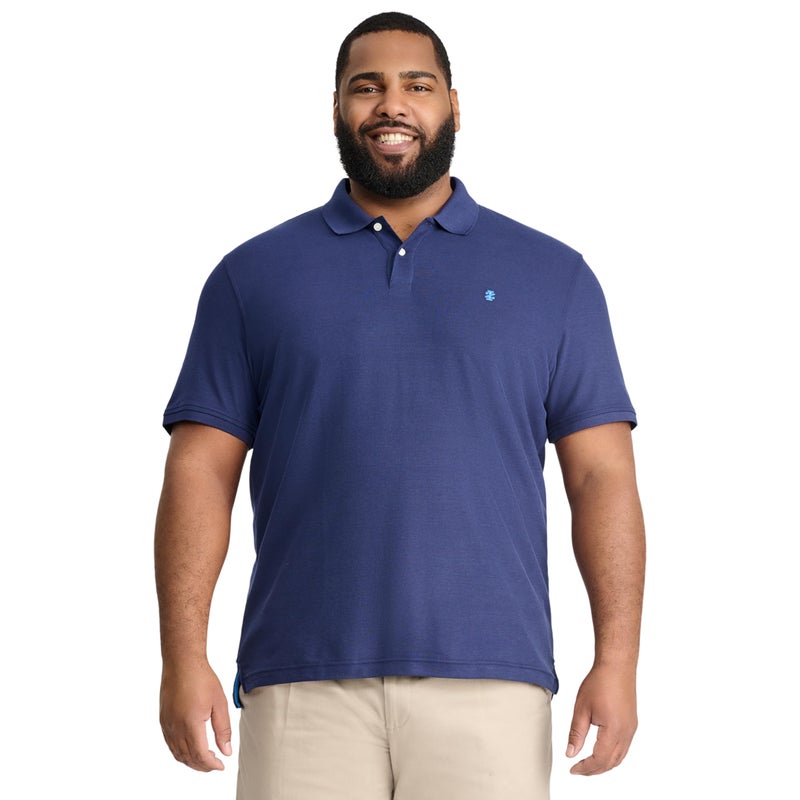 IZOD Men’s Big-and-Tall Advantage Performance Short-Sleeve Solid Polo Shirt, Peacoat, XX-Large - Image 3