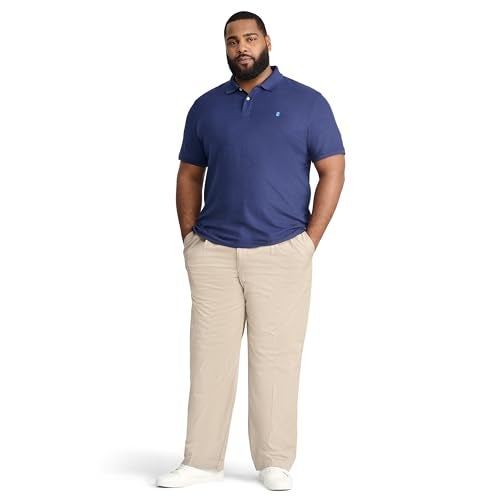 IZOD Men’s Big-and-Tall Advantage Performance Short-Sleeve Solid Polo Shirt, Peacoat, XX-Large - Image 2