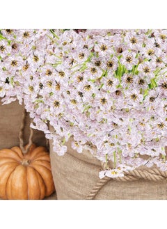 Excefore 12 Bundles Artificial Flowers Outdoor UV Resistant Fake Flowers No Fade Plastic Plants Greenery Shrubs Garden Porch Window Box Decorating, Faux Violet Flower (White)  - Image 5