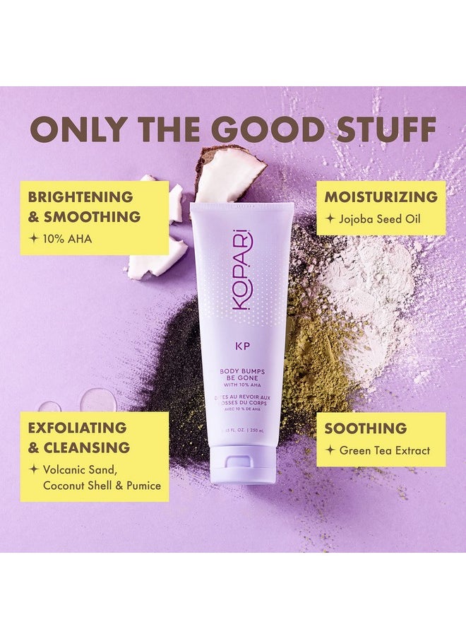 Kopari Kopari KP Body Bumps Be Gone Exfoliating Body Scrub with 10% AHA, to Smooth Skin, Reduce Bumps, Decongest Pores, Clarifying, Gently Exfoliate & Wash | 8.45 fl oz Tube  - Image 4