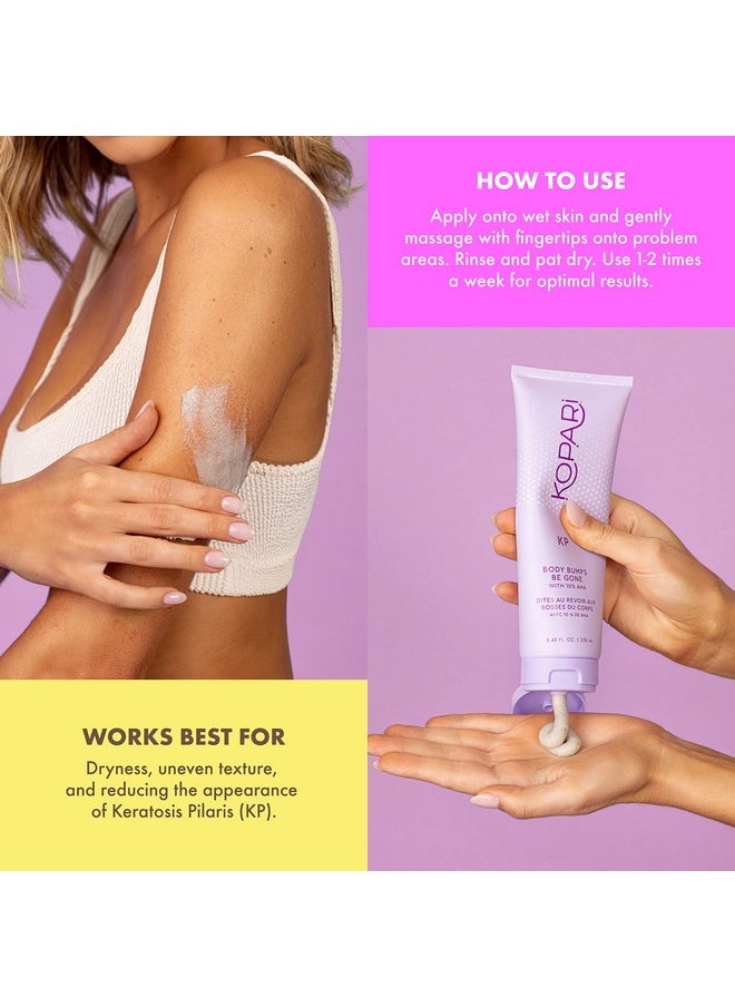 Kopari Kopari KP Body Bumps Be Gone Exfoliating Body Scrub with 10% AHA, to Smooth Skin, Reduce Bumps, Decongest Pores, Clarifying, Gently Exfoliate & Wash | 8.45 fl oz Tube  - Image 5