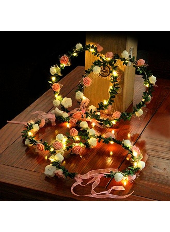 Novelty Place 4 Pack Light Up Flower Headband Led Floral Head Crown For Wedding Festival And Party 4 Pieces - Image 4