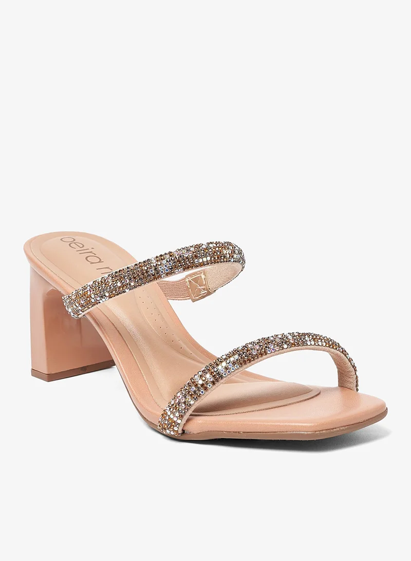 Beira Rio  Multi Strap Mid Heel Sandals for Women | Best Price UAE