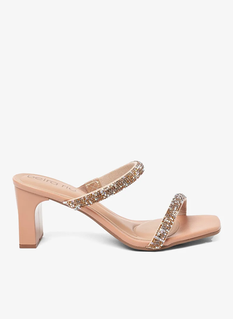 Multi Strap Mid Heel Sandals