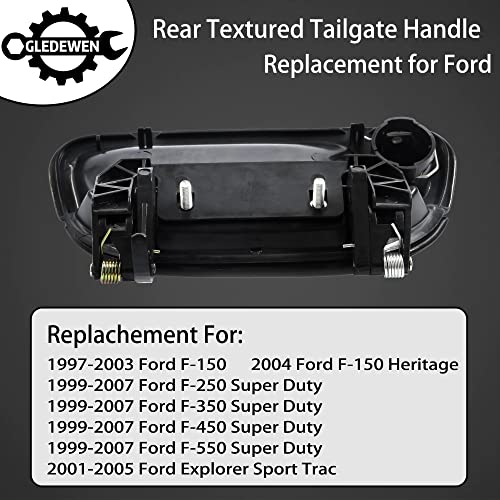 Gledewen مقبض باب الصندوق الخارجي، متوافق مع 1997-2007 فورد F150 F250 F350 F450 F550 سوبر ديوتي، 01-05 فورد إكسبلورر سبورت تراك، مع ثقب المفتاح | 7L3Z-9943400-AA، 80238 مقبض باب الصندوق الخارجي - Image 2
