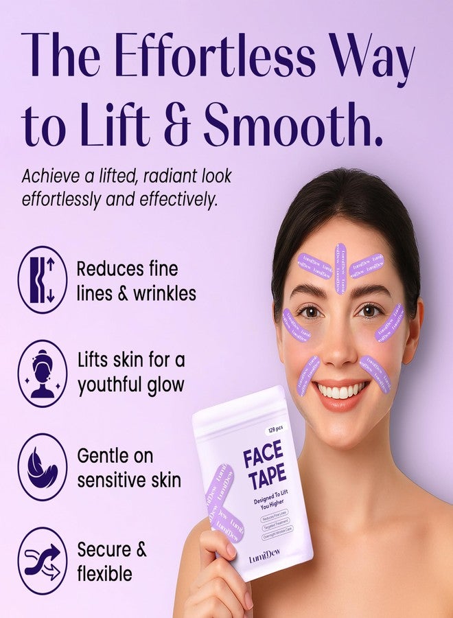 LumiDew Smile Line & Anti Wrinkle Patches - Face Tape for Wrinkles, Forehead & Lips | Japanese Face Tape Lifting & Anti Wrinkle Tape for Face | Forehead Wrinkle Patches Overnight - Image 2