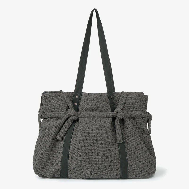 Canvas Tote Bag with Star Print, Large Capacity, Commuter Shoulder Bag - Image 4