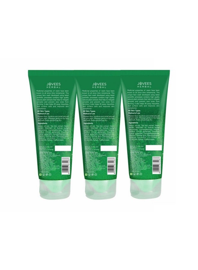 Jovees Herbal Neem Face Wash For Clear Skin with Neem & Tea Tree Ext | Gentle For Acne-Prone Skin | Controls Oil, Pimples and Dark Spots | Acne Control Cleanser For All Skin Type - 120ml (pack of 3) - Image 2