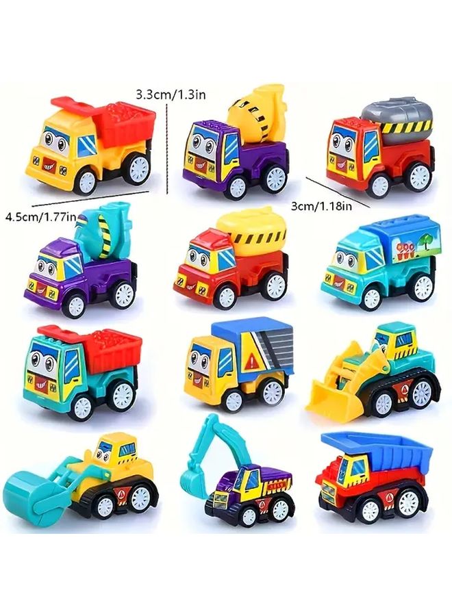 24Pcs Mini Cartoon Power Engineering Vehicles Durable Plastic Construction Trucks And Cars - Image 3