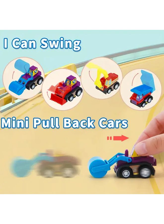 24Pcs Mini Cartoon Power Engineering Vehicles Durable Plastic Construction Trucks And Cars - Image 5