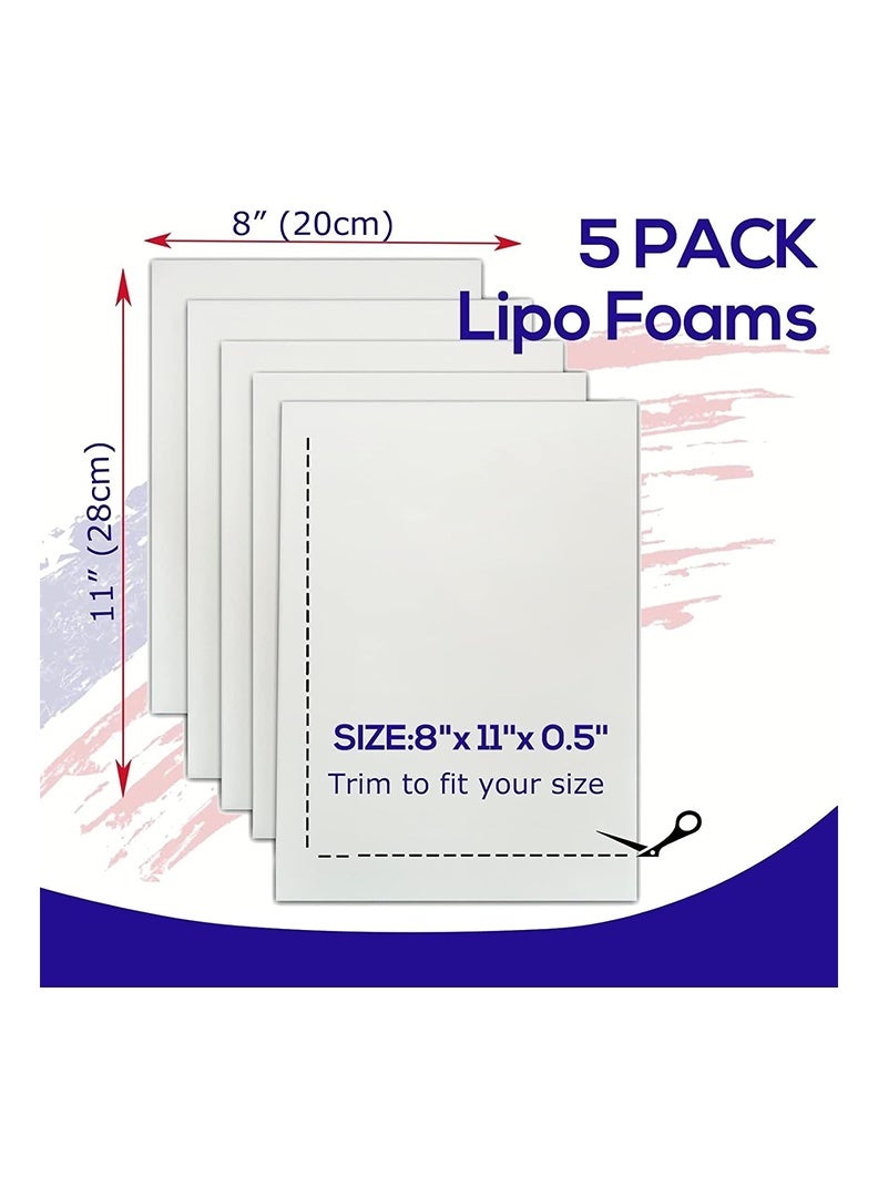 أوغر فوم ما بعد عملية شفط الدهون، 5 لوحات بطنية لما بعد عملية شفط الدهون، تسطيح البطن، مشد بطن ضاغط، ألواح فوم (8 × 11 × 0.5 بوصة) - Image 2