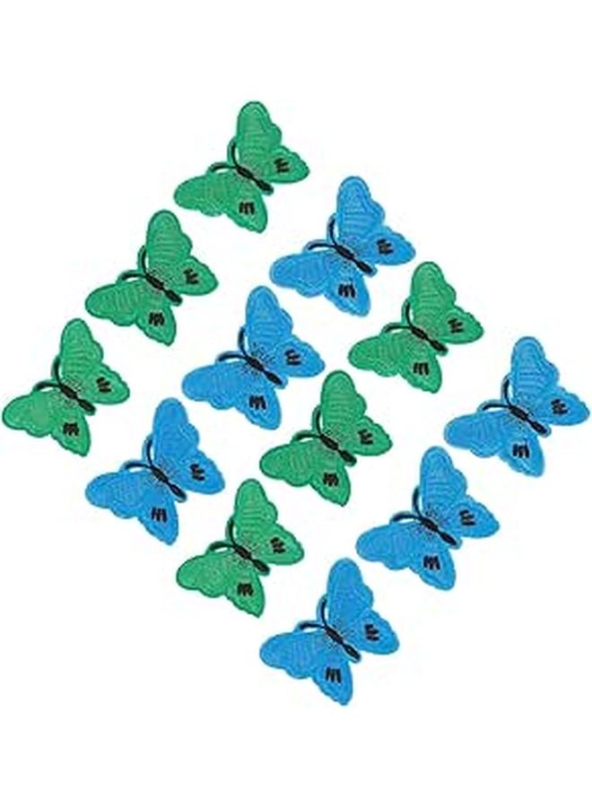 Embroidered Butterfly Iron On Patches For Clothing DIY Crafts Green Blue - Image 1
