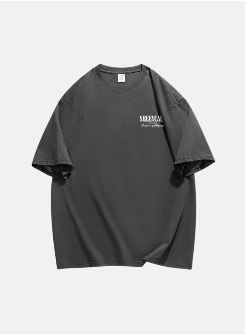 Thirty-One SHEEYCAIY Printed Dark Grey Unisex Oversized T-shirt  - Image 1