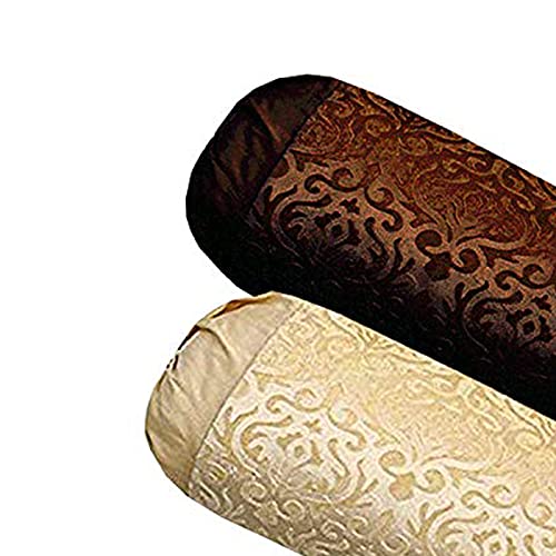 Belive-Me Velvet 200 TC Standard Beige Bolster Cover Set of 2 Pieces (Beige) - Image 4