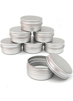 CTKcom 2-Ounce Metal Tins Screw Top Flat Aluminum Silver Slide Round Tin Containers For Lip Balm,Crafts,Cosmetic,Candles,Travel Storage Kit (Pack of 10)