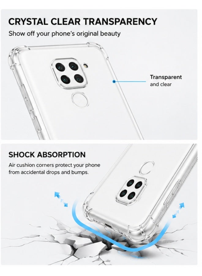 Clear Shockproof TPU Case for Xiaomi Redmi Note 9 - Slim Transparent Protective Cover with Corner Bumpers - Image 2