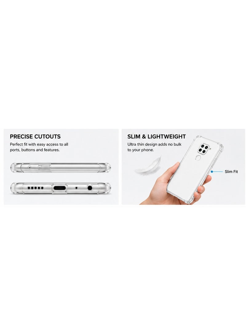 Clear Shockproof TPU Case for Xiaomi Redmi Note 9 - Slim Transparent Protective Cover with Corner Bumpers - Image 1