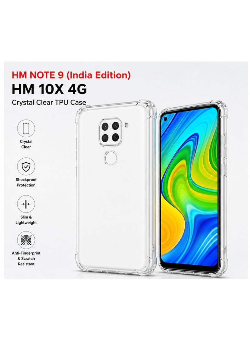 Clear Shockproof TPU Case for Xiaomi Redmi Note 9 - Slim Transparent Protective Cover with Corner Bumpers - Image 3