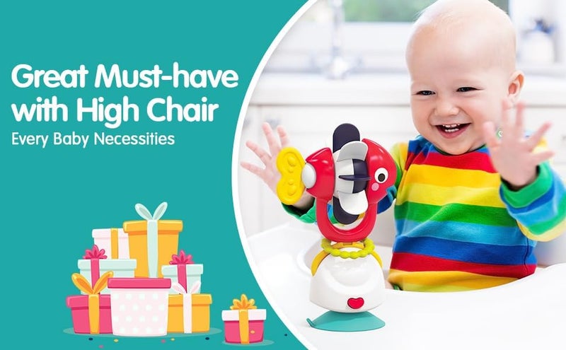 HOLA 2in1 Highchair Toys & Baby Rattle Toys Fish, Mealtime Toys, Teething Relief, Fine Motor Skills, Bright Colors, Sensory Toys, Baby Toys, Teether, Baby Rattle, Animal Rattle, Suction Toys 6M+ - Image 3