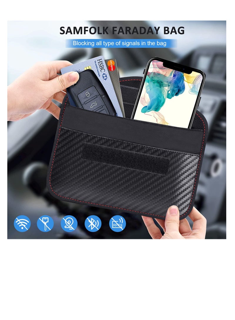 Excefore Faraday Pouch for Phones and Car Keys, Anti-Tracking Mobile Phone Case, Car Key Signal Blocker Wallet, Smartphone Electronic Devices Anti-Tracking Wallet (Black) - Image 3
