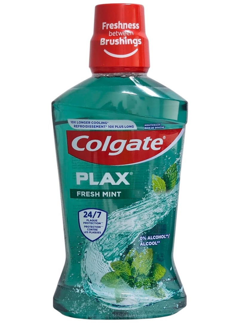 Colgate plax Fresh Mint Mouthwash 500ml 24-hour protection