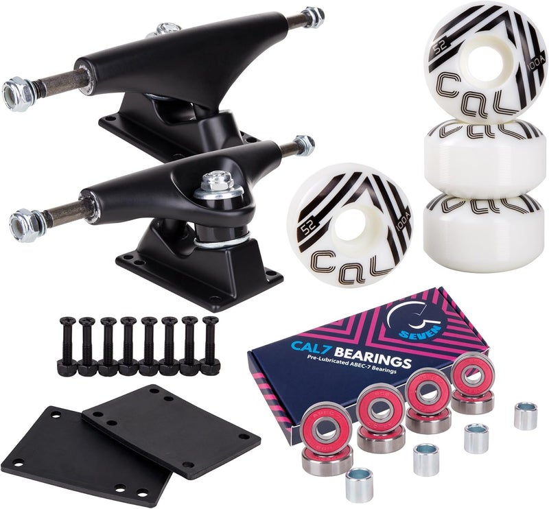Cal 7 Skateboard Complete Combo with 139 mm Trucks, 52 mm Wheels, Bearings, Durable Skateboard Hardware Kit, Starter Set for Standard Skateboards - Image 1