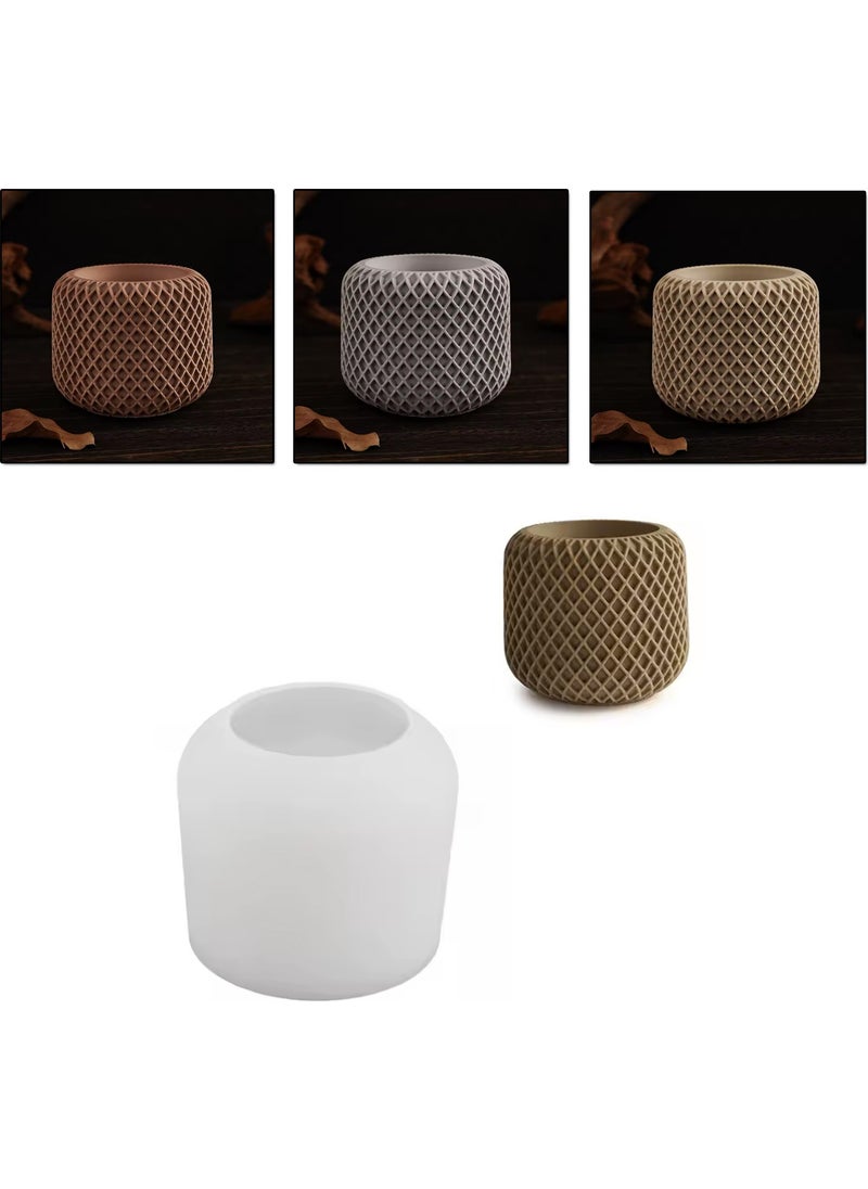 Eminönü Toptancı - Eminönü Wholesaler Silicone Mold Complex Braided Flower Pot Candle Holder Stone Powder Concrete Mold - Image 1