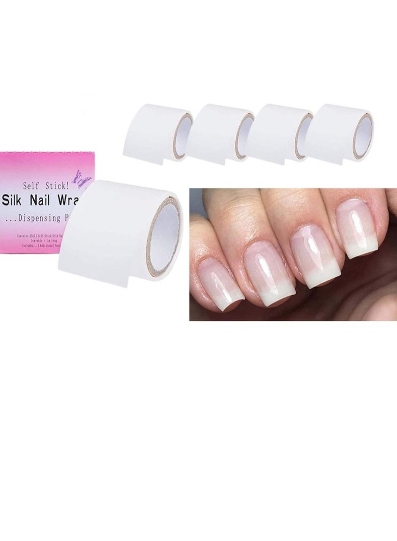 Y&D Nail Repair Fiberglass Silk 5 Roll Wrap Self Adhesive Anti Damage DIY Strong Protect Reinforce Extension Sticker Protector  - Image 1