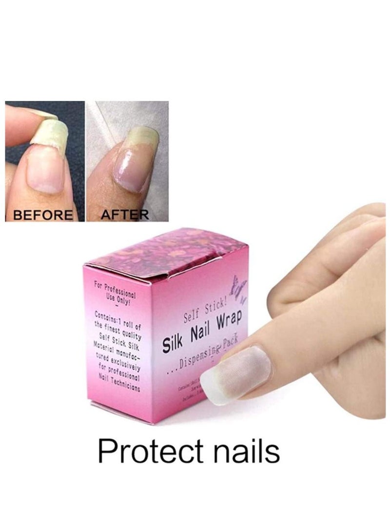 Y&D Nail Repair Fiberglass Silk 5 Roll Wrap Self Adhesive Anti Damage DIY Strong Protect Reinforce Extension Sticker Protector  - Image 4