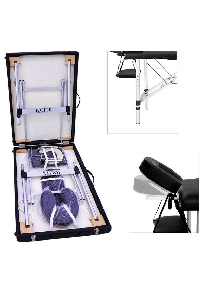 IOLITE سرير تجميل قابل للطي بطول 95 سم وعرض 19 سم × 74 سم، طاولات تدليك سبا محمولة احترافية قابلة للطي مع حقيبة صالون - Image 2