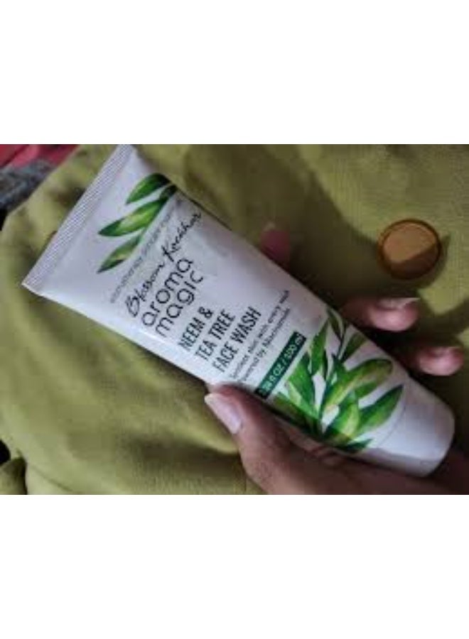 Aroma Magic Neem & Tea Tree Face wash PWRD By 5% Niacinamide & Aloevera Gel for Spotless & Soft Skin, Oily & Acne/Pimples Prone Skin for Women & Men |100 ml | pack of 3 - Image 2