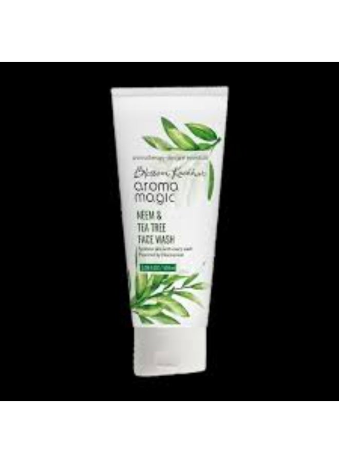 Aroma Magic Neem & Tea Tree Face wash PWRD By 5% Niacinamide & Aloevera Gel for Spotless & Soft Skin, Oily & Acne/Pimples Prone Skin for Women & Men |100 ml | pack of 3 - Image 3