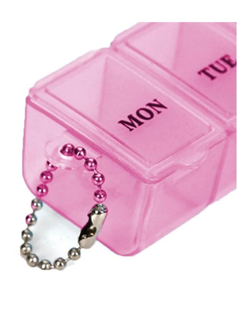 7 Day Pill Organizer, Large PUSh Button Weekly Pill Box For Pills/Vitamin/Medecine/Fish Oil/Supplements - Pink - Image 5