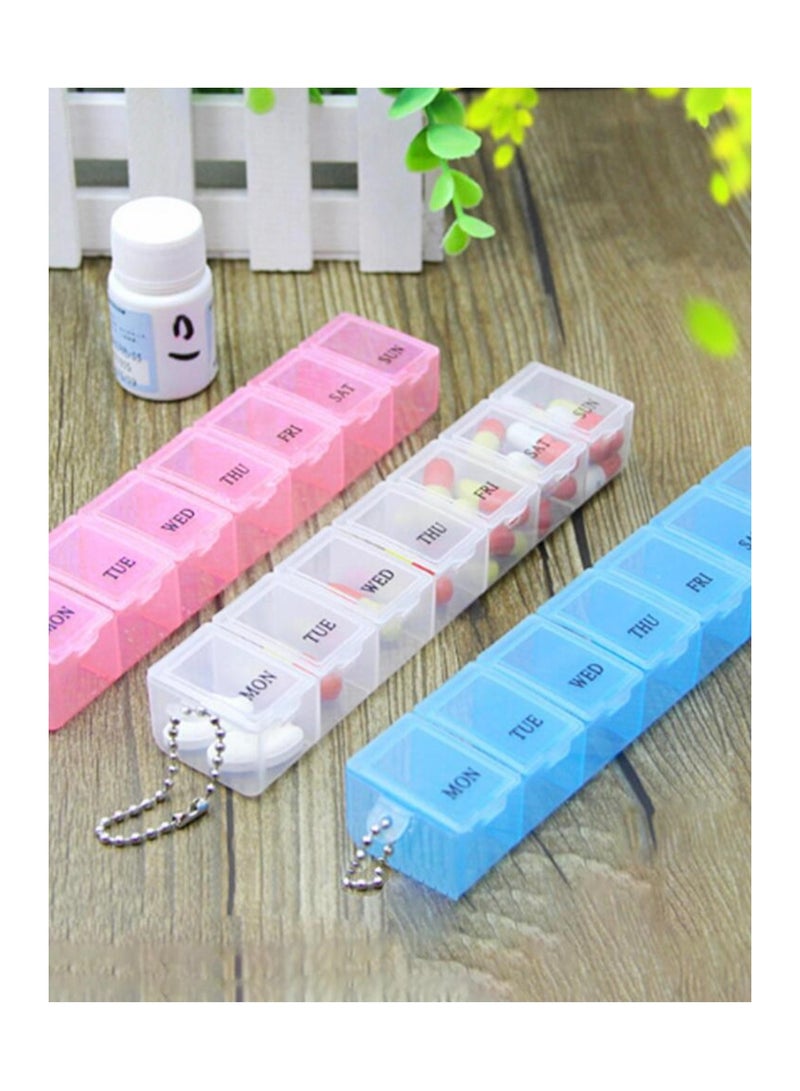 7 Day Pill Organizer, Large PUSh Button Weekly Pill Box For Pills/Vitamin/Medecine/Fish Oil/Supplements - Pink - Image 3