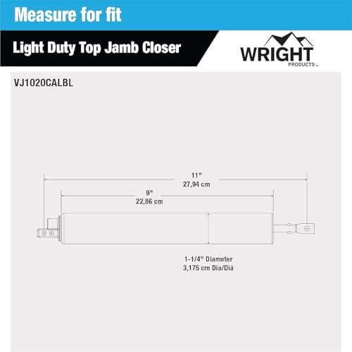Wright Products Light Duty Screen Door Closer with Head Jamb Bracket – Pneumatic Door Closer, Adjustable Closing Speed, and Hold-Open Washer (Transitional, Black) - Image 5
