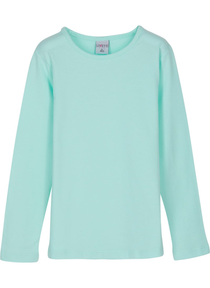Lovetti Mint Basic Seasonal Lycra Long Sleeve Girls T-Shirt  - Image 1