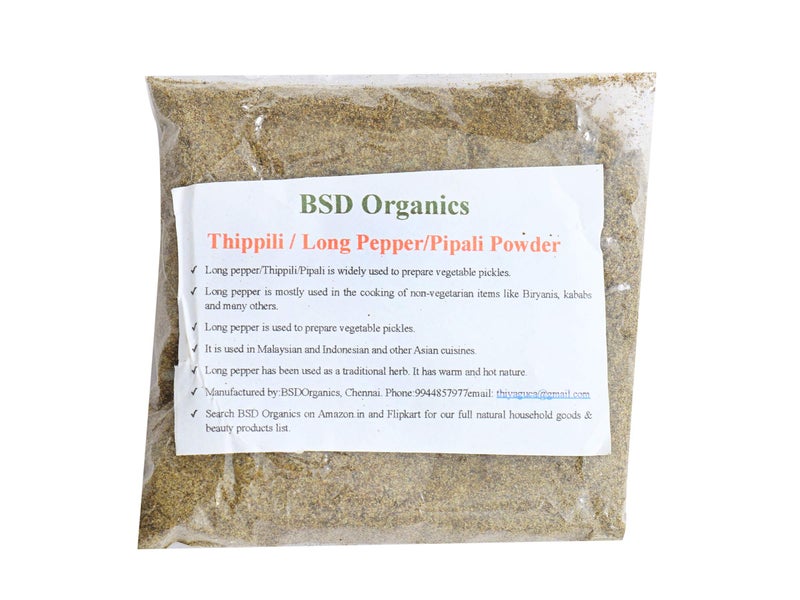 BSD Organics/Thippili/Long Pepper/Pipali Powder 50g