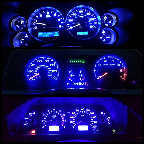 WLJH Blue T10 Led Bulb Dash Lights Dashboard Instrument Panel Cluster Gauge 2825 194 w5w Car Interior Lamp Twist Sockets Pc195 Pc194 Pc168, Pack of 6 - Image 4